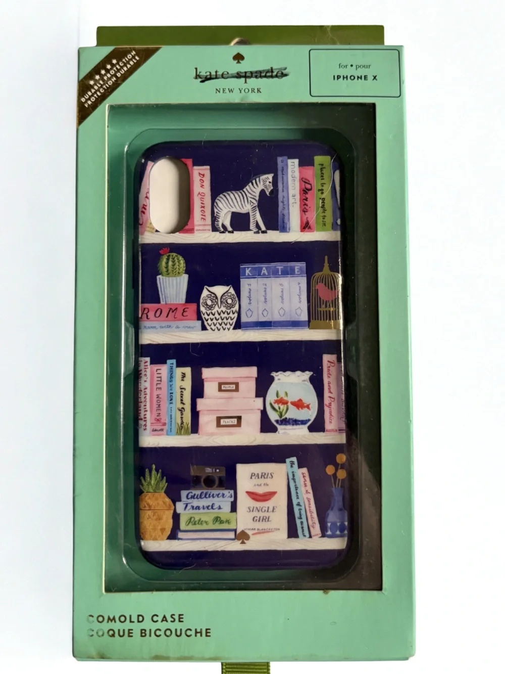 kate spade library resin phone‎ case iPhone X case. Book Literary Collegiate nib